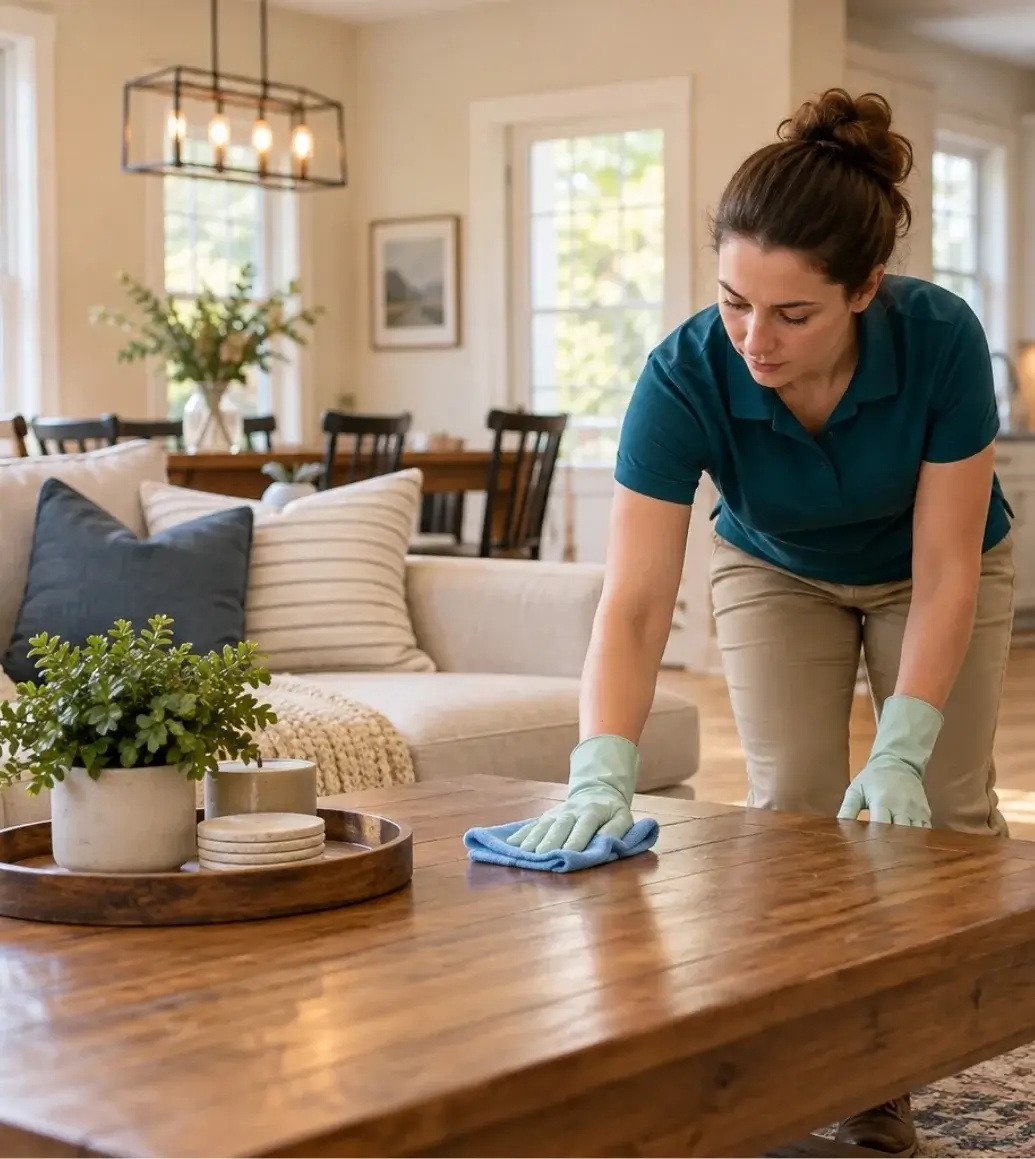 Miracle Touch cleaning professional working in a bright room